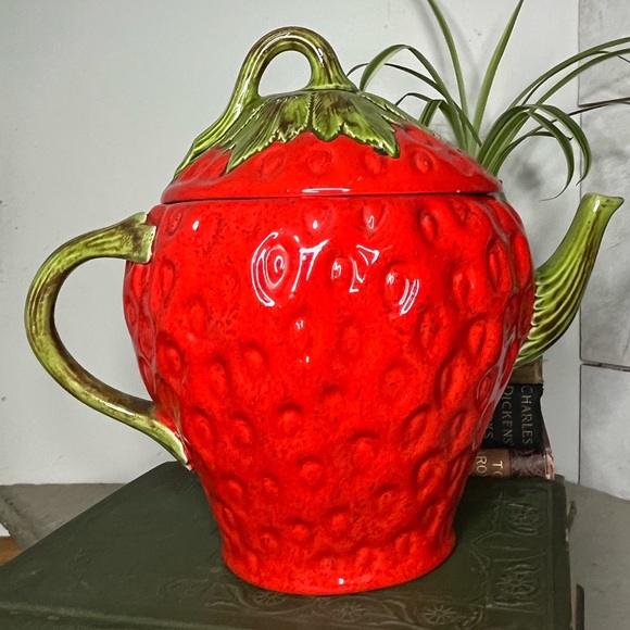 Vintage Other - Vintage LARGE Strawberry Teapot